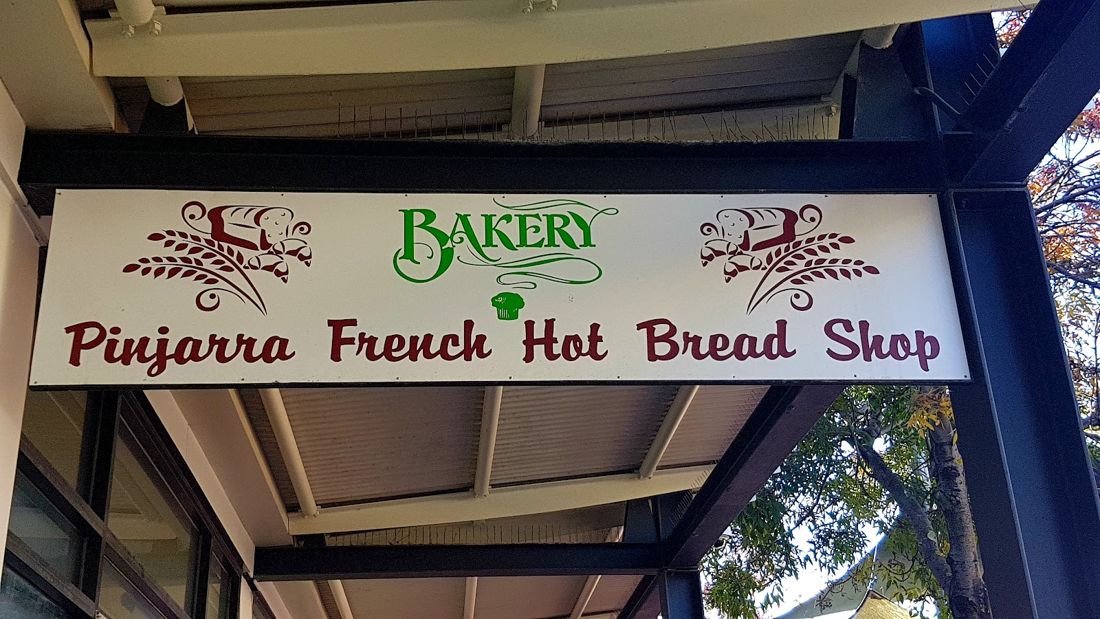 Pinjarra French Hot Bread Shop sign in the mall